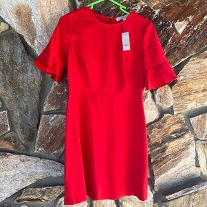 NWT Loft 0P short red dress with sleeve